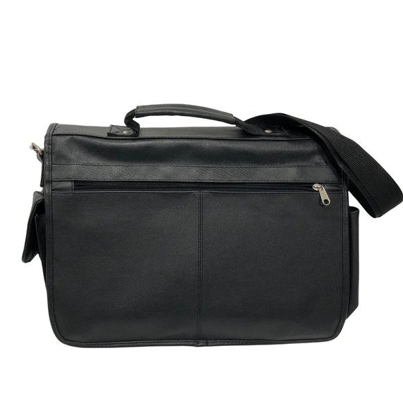 Bags Leather Laptop Portfolio Shoulder Strap Swivel Buckle Zipper